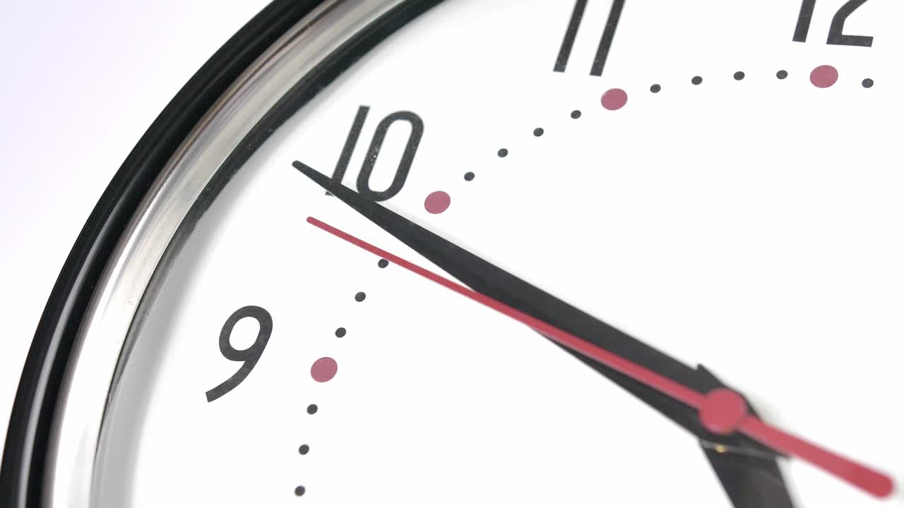 esfera de reloj analógica con manillas de reloj sobre fondo blanco