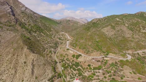 Aerial:-The-historical-town-on-top-of-a-mountain:-Olympos