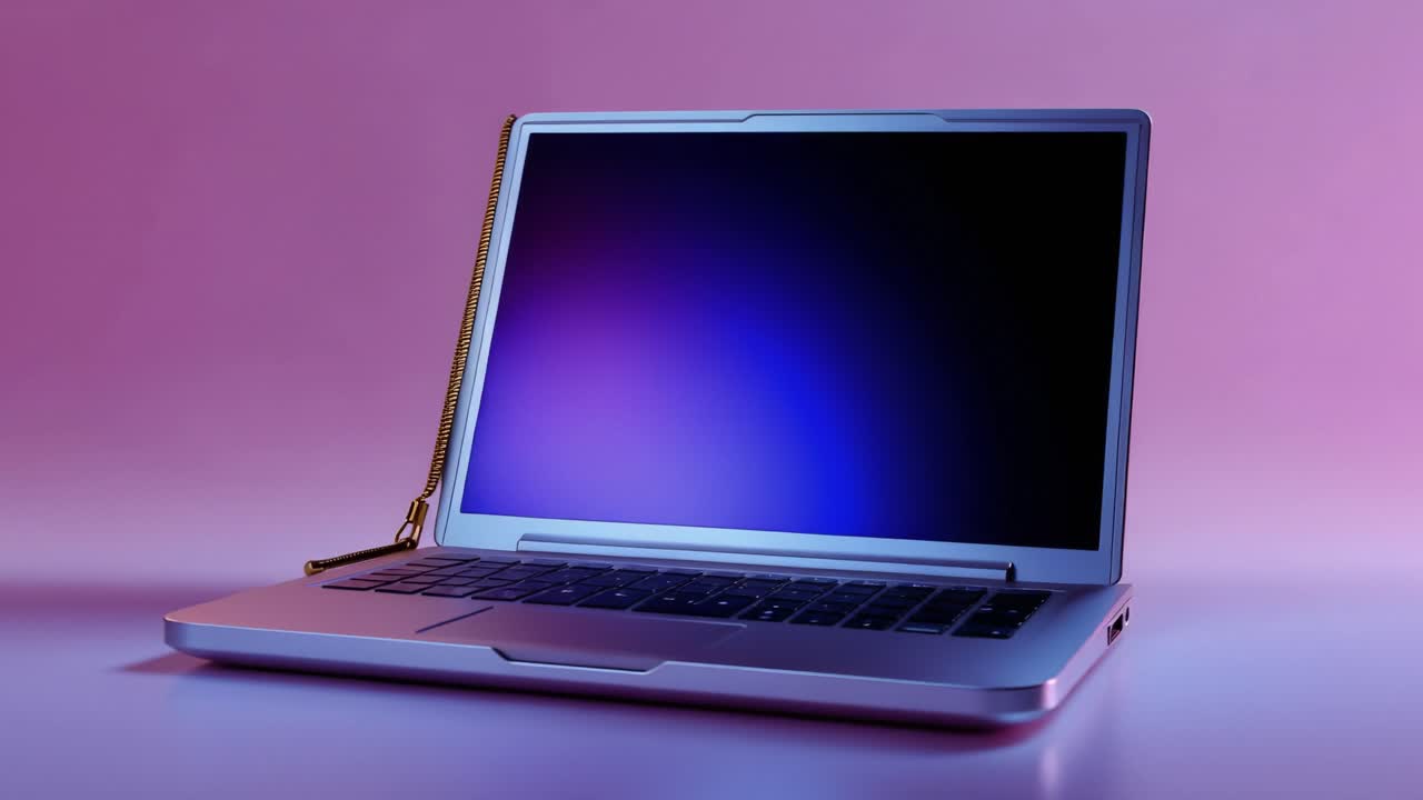 Portatile elegante e moderno su uno sfondo sfumato: un dispositivo digitale che mostra un design innovativo ed estetiche artistiche per gli amanti della tecnologia.