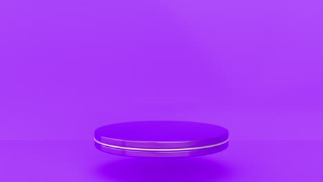 empty purple podium. minimal abstract purple background. theme for commercial cosmetic luxury design. goes up and down. 3d animation in 4k