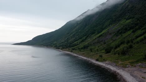 tranquil view of leikvika inlet near flakstadvag village in senja, norway