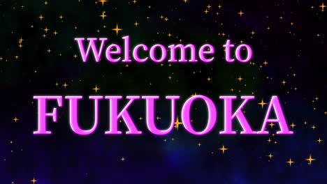 welcome to fukuoka message text animation motion graphics