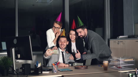 office team celebrating