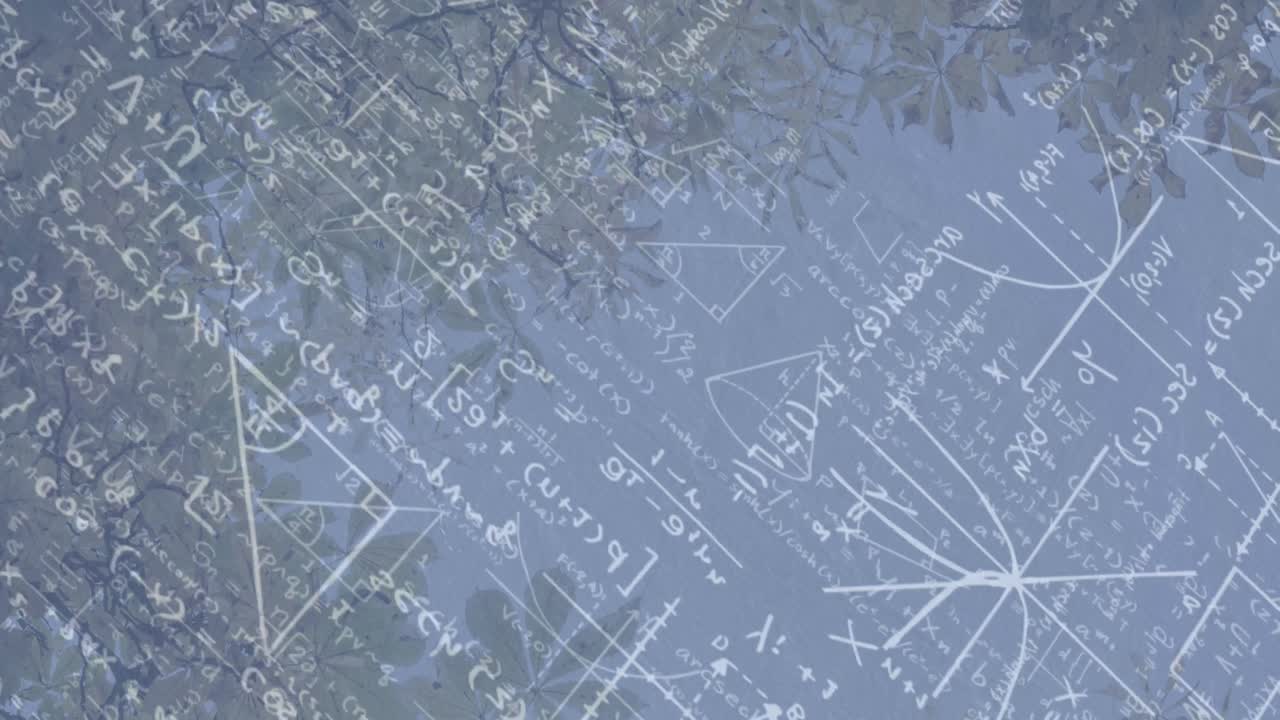 회색 배경에 수학 수식의 애니메이션