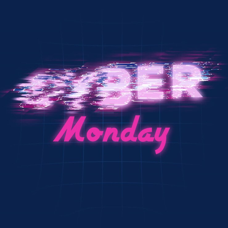 neonplakat für den cyber monday retro