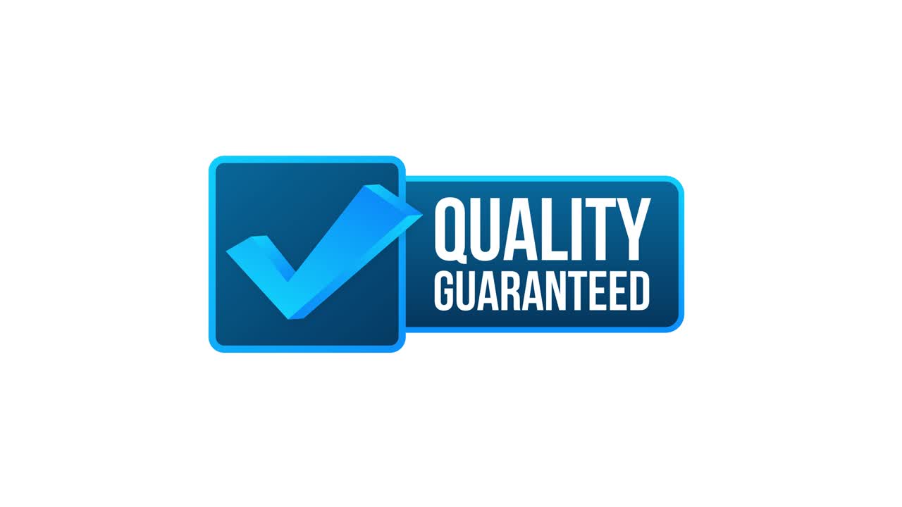 Quality guaranteed. Check mark. Premium quality symbol. Motion graphics.