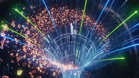 stunning visualization of dynamic energy flow in a digital vortex, illustrating concepts of motion, light, and abstract data in a futuristic environment