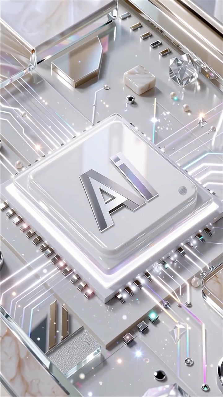 Futuristic AI Chip Motherboard Technology Background