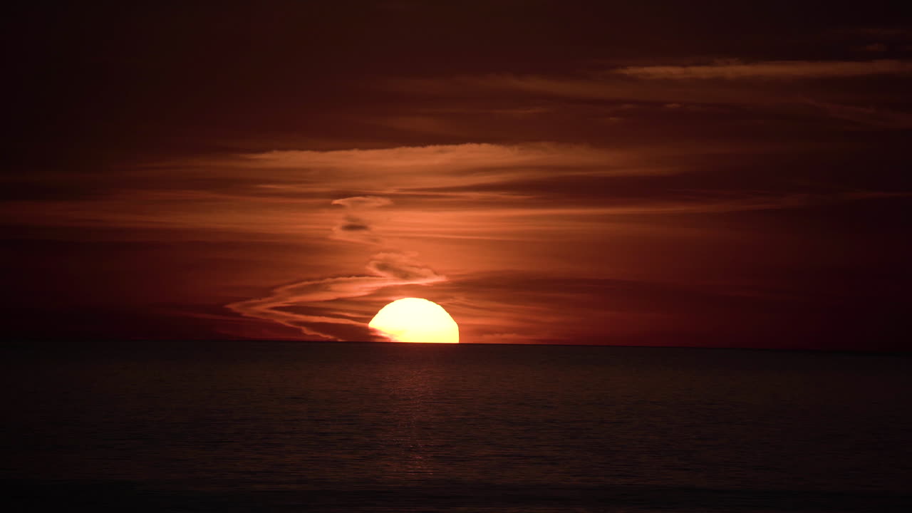 Sunset over the horizon with spectacular cloudscape.