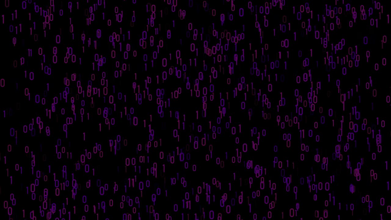 4K Abstract Loopable Flying Binary Code Animation, Black Color Background