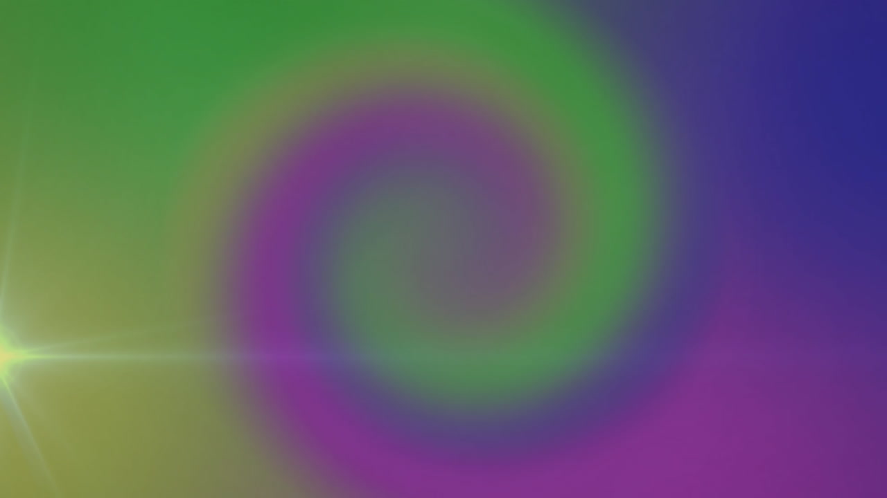 Animation of light trails over colourful circles