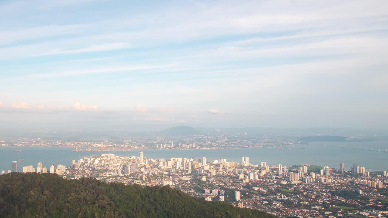 Sunset panorama scenery, Georgetown cityscape, time lapse