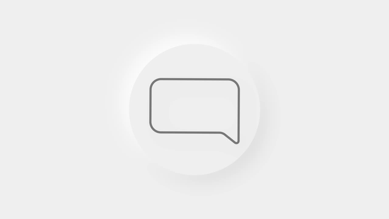 Chat, speech bubble 3d icon animation on white background. 4K