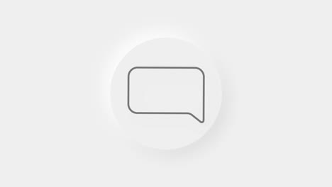 chat, burbuja de habla animación de íconos 3d en fondo blanco. 4k