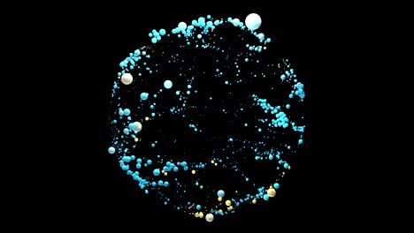 sphere particles background. abstract particles design. loop