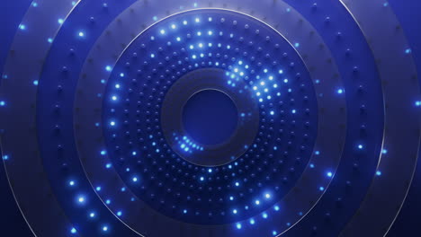 loop blue background with circular led glowing dots