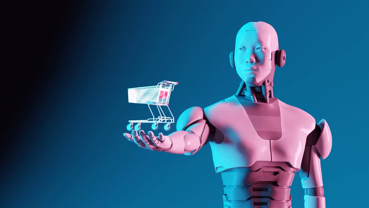 미래 기술과 겸손한 쇼핑 트롤리