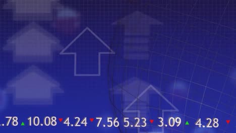 Animación-De-Procesamiento-De-Datos-Y-Ecuaciones-Matemáticas-Sobre-Fondo-Azul