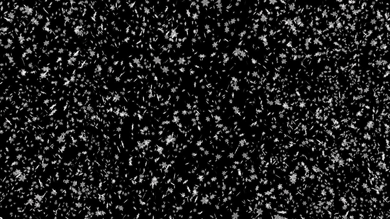 Molti fiocchi di neve che cadono in loop