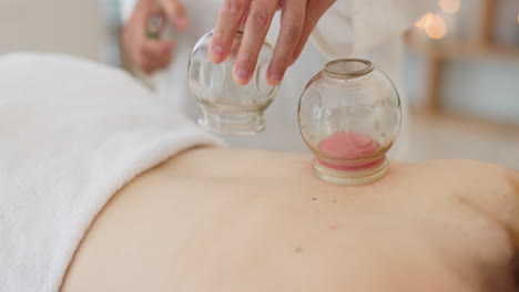 relax, cupping treatment and back massage