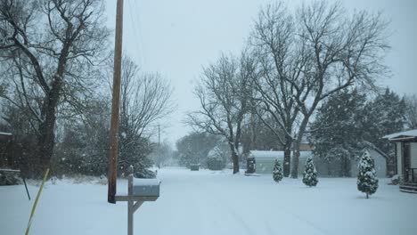 slow motion snow falling in winter storm