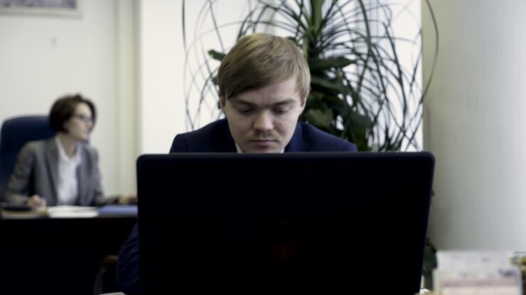 Businesspeople working in an office