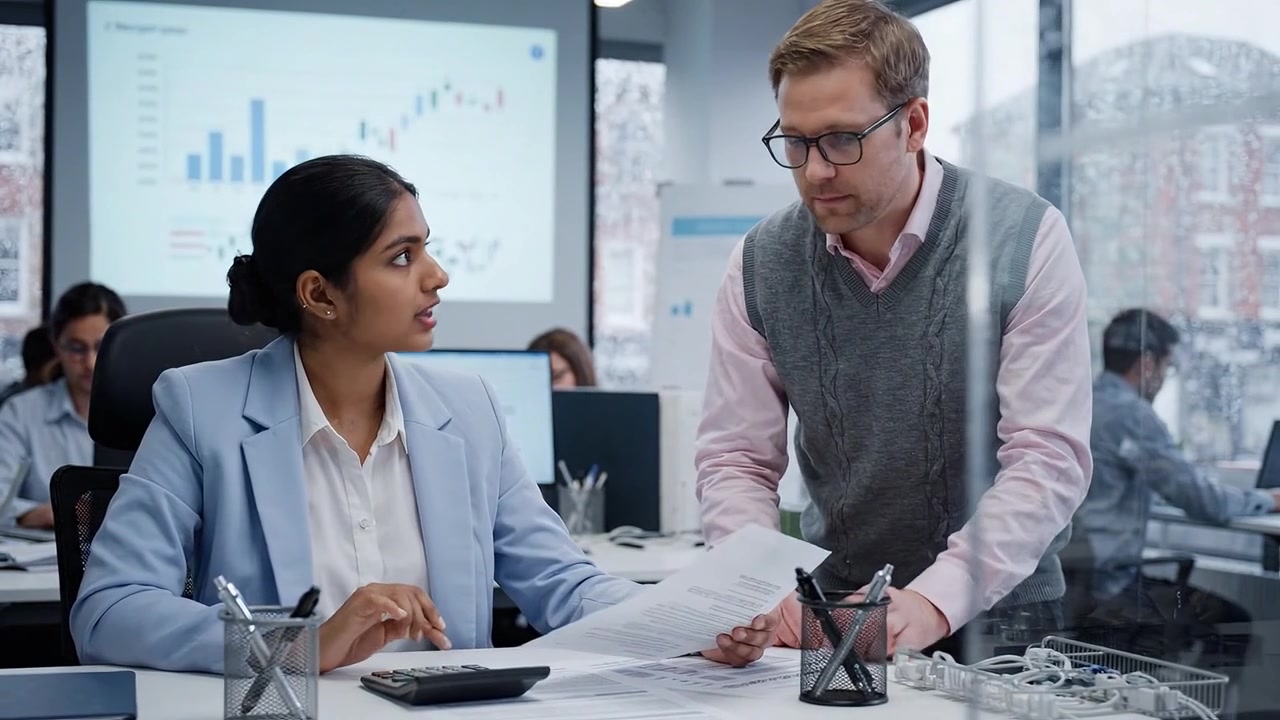 Collaborative Analysis in a Modern Office Environment: Engaging Discussion Between Colleagues Over Data and Reports Focusing on Performance Metrics and Insights