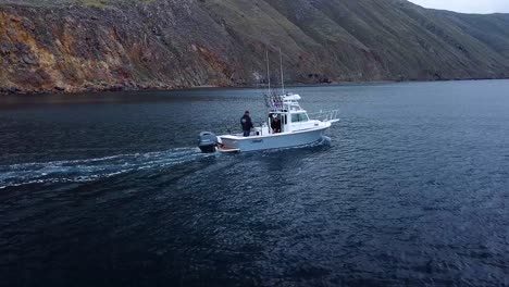 aerial view of a boat at san clemente island