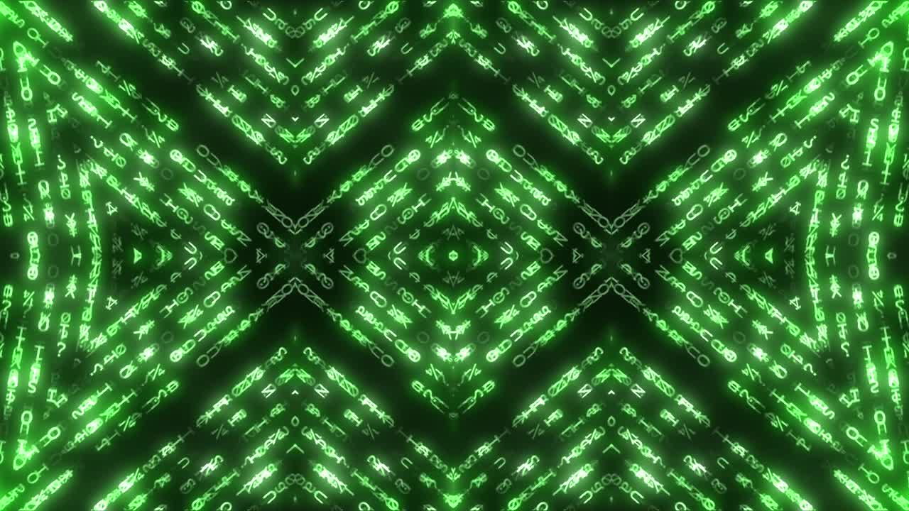 Glowing Green Geometric Pattern