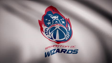 el logotipo del equipo de washington wizards en una bandera ondeando