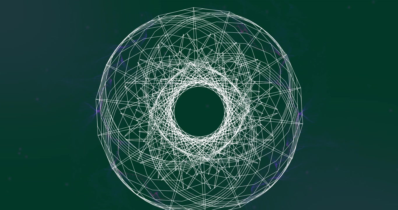 Animation of circles and spots on black background