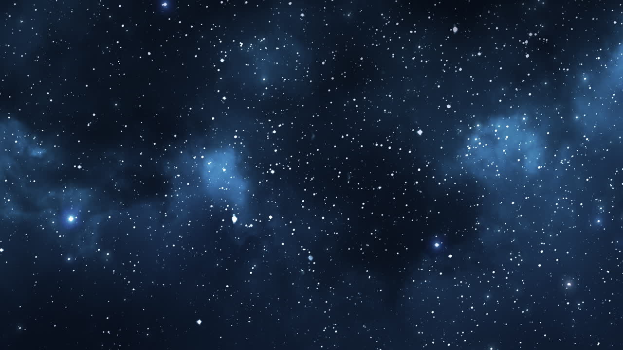 A deep blue panning view of the milkyway.