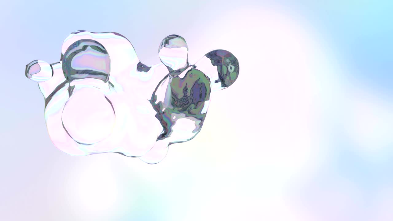 Abstract 3D Animation of Colorful Water Drops.