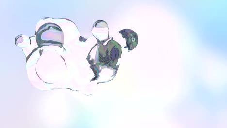 abstract 3d animation of colorful water drops.