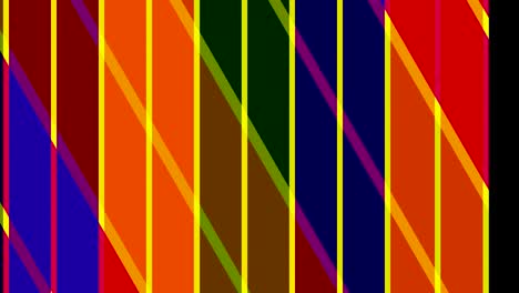 two 2d color bars that move and oscillate, anchor point in the center and cover the whole background, composed of different colored stripes.