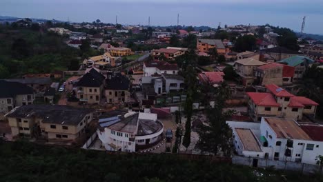 stunning aerial of a beautiful town in the city of ibadan, oyo state in nigeria, africa.