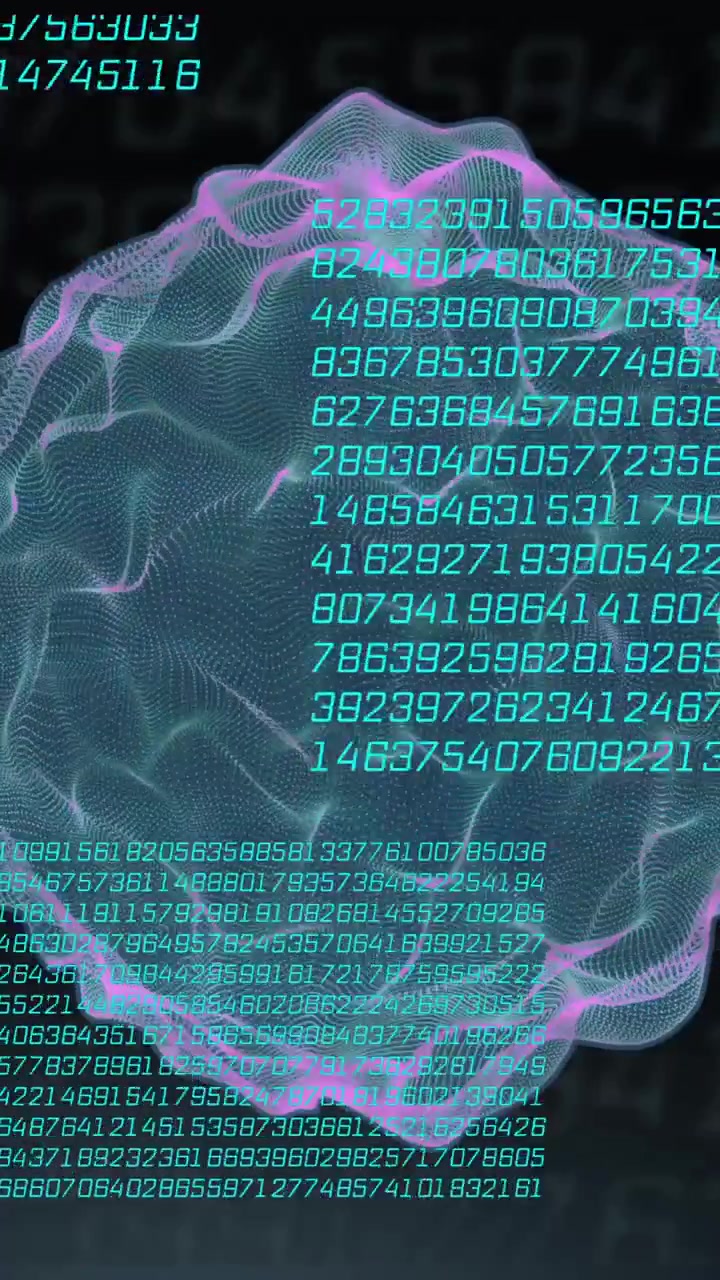 Animation der digitalen Datenverarbeitung über dem Globus