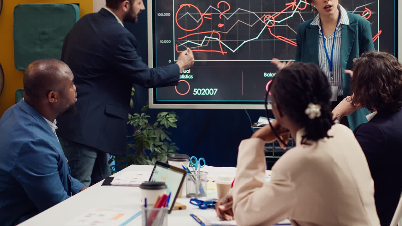 Administrative team discussing agenda for upcoming conferences or events