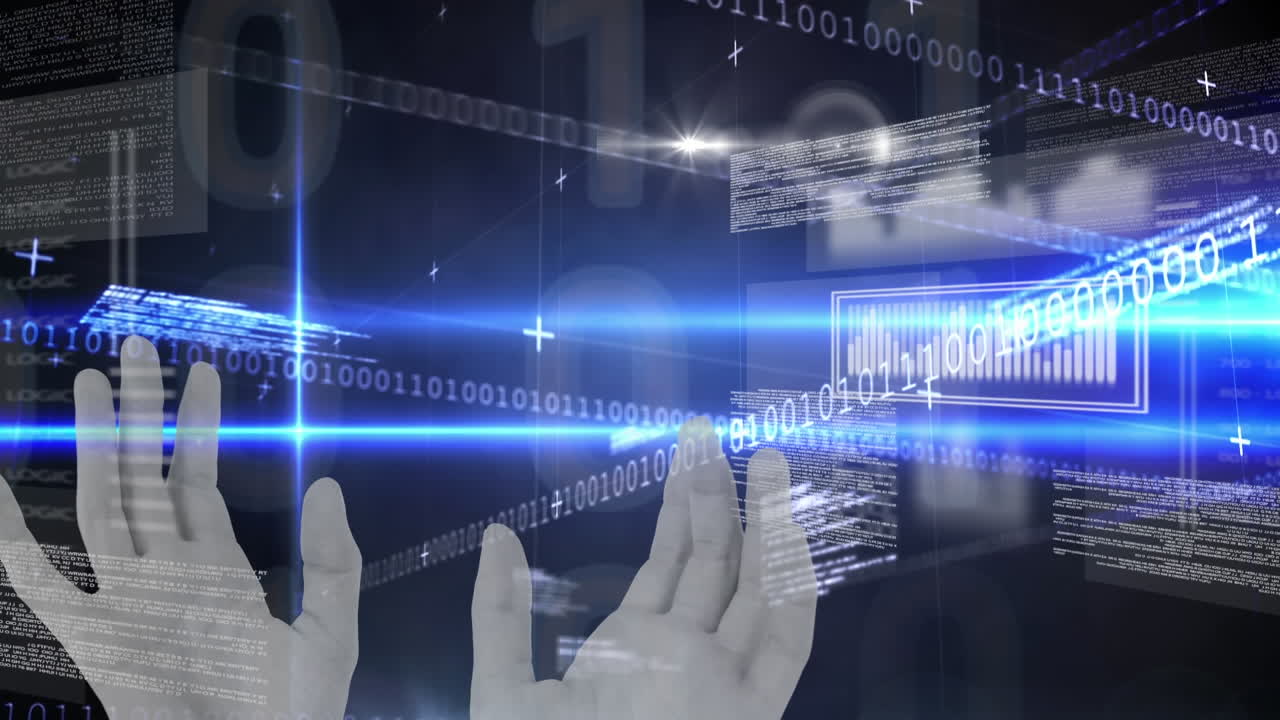 데이터 처리 및 바이너리 코딩의  ⁇ 드 오버 애니메이션