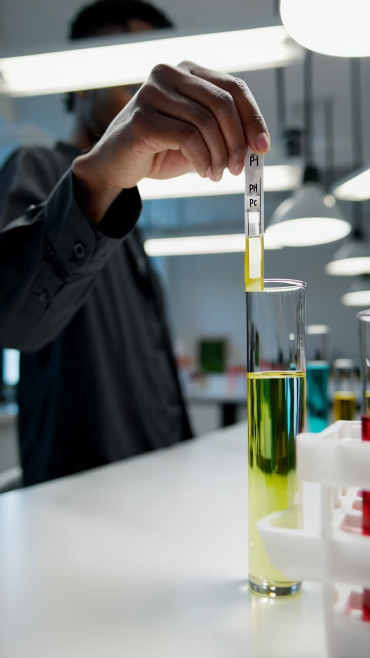 Person Measuring pH in a Science Lab