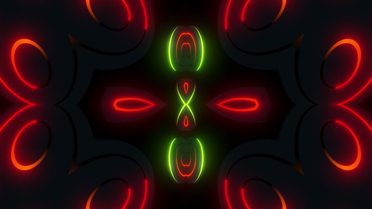 túnel de cilindros de luz de neón