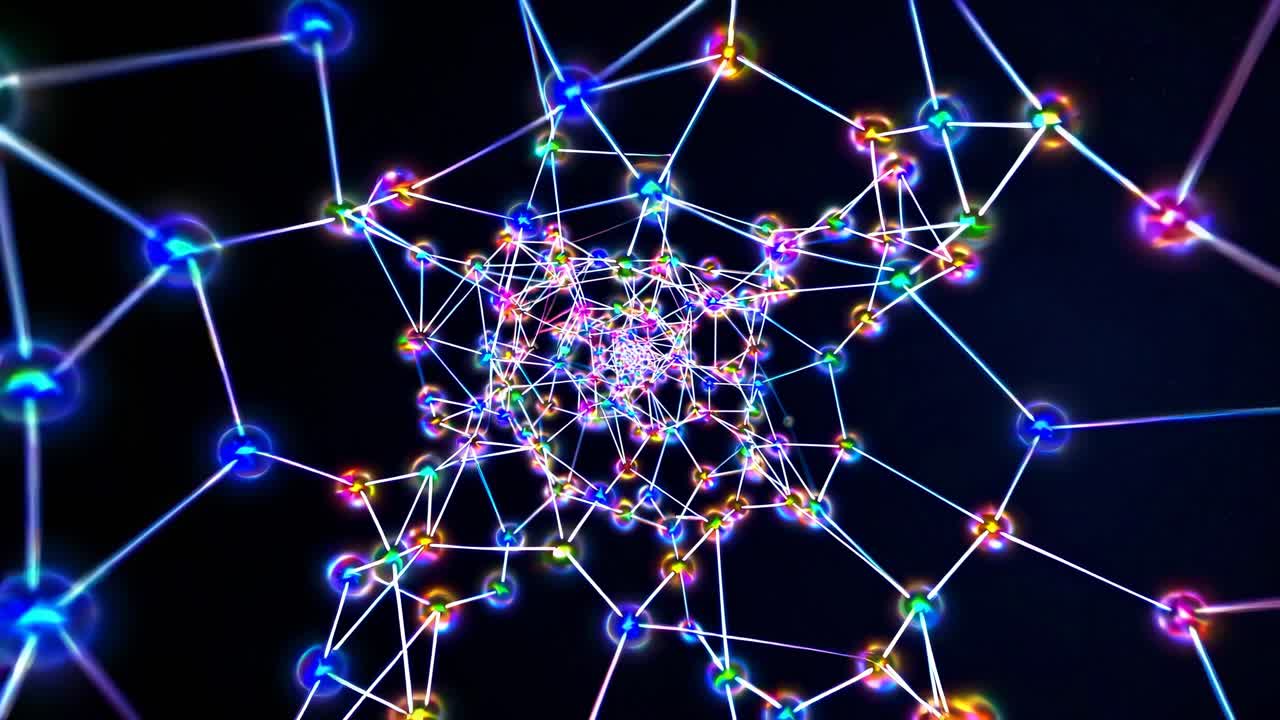 Abstract Network of Glowing Connections