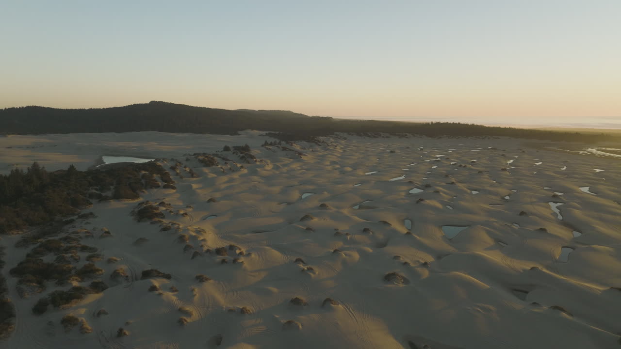 Aerial View of Sand Dunes at Sunset