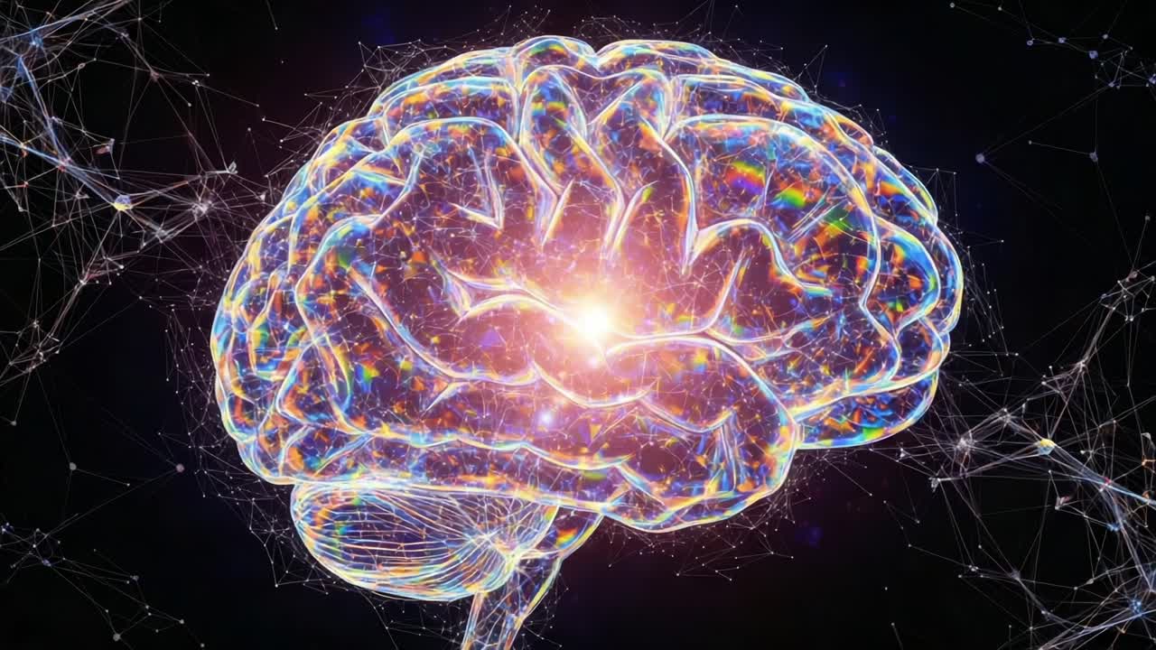 A Dynamic Visualization of the Human Brain Transitioning Through Colors ...