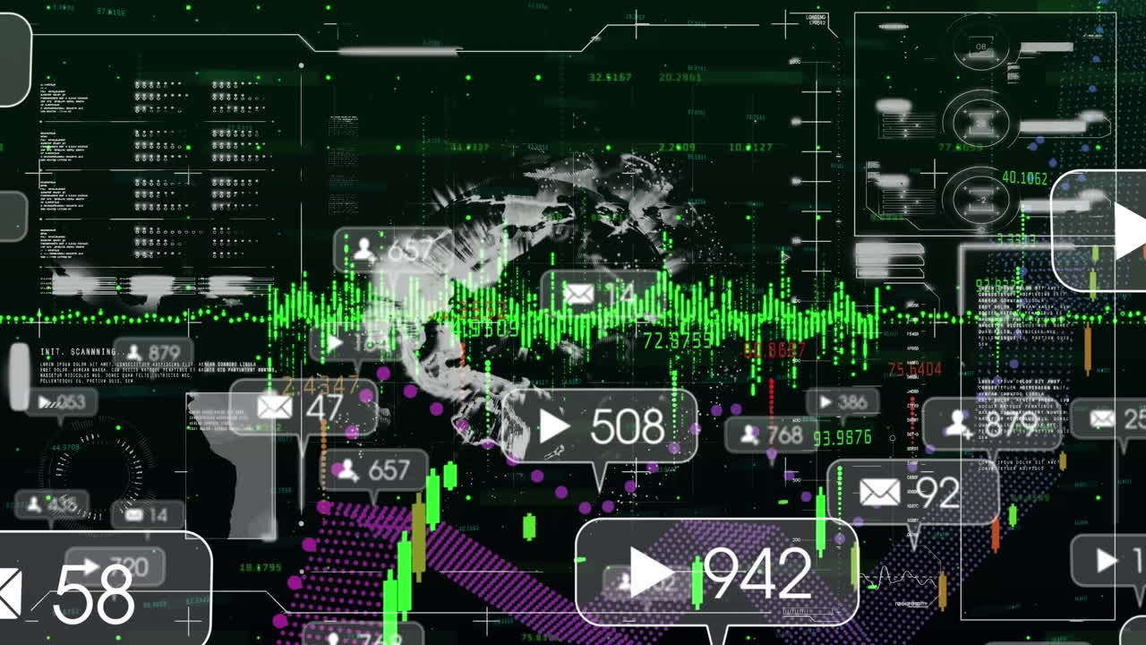 미디어 아이콘의 애니메이션과 전 세계 데이터 처리
