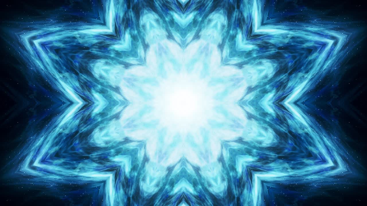 fondo de música. flor abstracta que cambia su forma geométrica a ondas sonoras. efecto visual caleidoscópico para un fondo de dj.