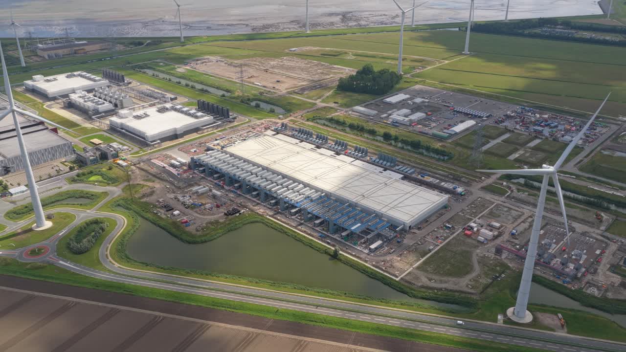 Modern IT infrastructure site, new data hub in Eemshaven, Groningen