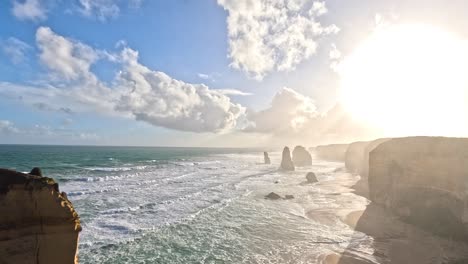 sunset view of ocean and cliffs