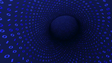 neon digital binary tunnel. seamless loop 4k background for network, big data, data center, digital event