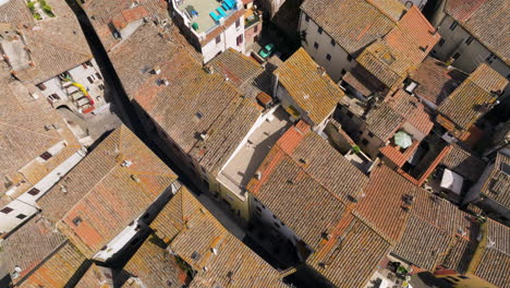 aerial view of orte town with no people outside during daytime in lazio, italy